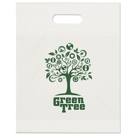 Eco White Die Cut Handle Bags (12" x 15" x 3")