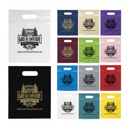 Plastic Die Cut Handle Bags (9.5" x 12")