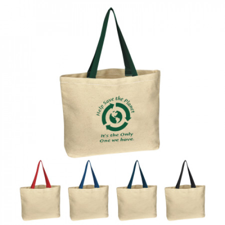 Natural Cotton Canvas Tote (16" x 12.5" x 3")