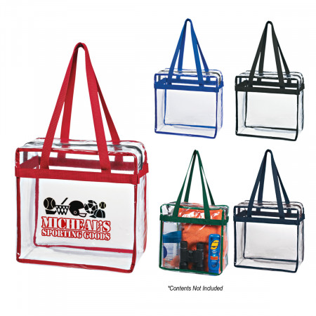 Clear Tote Bag w/ Zipper (12" x 12" x 6")