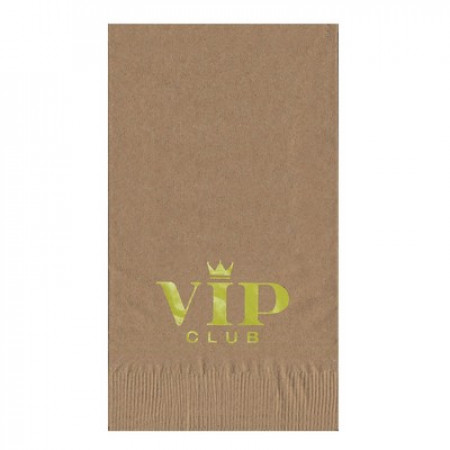 Foil Stamped Kraft 2-Ply 1/8 Fold Dinner Napkins