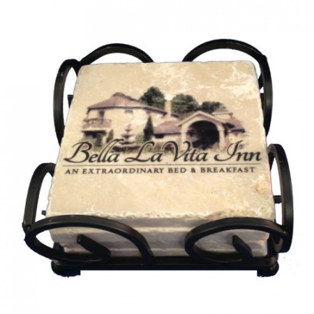 Stone Coasters - Wrought Iron Boxed Set of 4