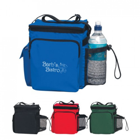 Tall 12 Pack Cooler Bag with Mesh Pocket (8" x 10" x 5")