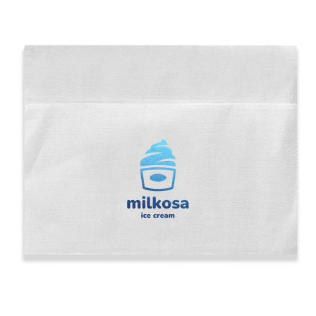 Foil Stamped Bleached 1-Ply 3/4 Fold Napkins