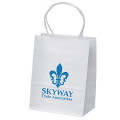 White Kraft Shopping Bags (6" x 8.25" x 3.25")