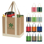 Non-Woven Two-Tone Shopper Tote (12" x 13" x 8")