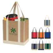 Non-Woven Two-Tone Shopper Tote (12" x 13" x 8")