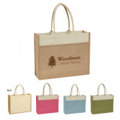 Jute Tote with Front Pocket (17" x 14" x 5.5")