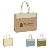 Jute Tote with Front Pocket (17" x 14" x 5.5")