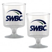 5 oz. Clear Plastic Footed Wine Glass