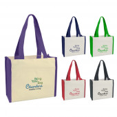 Canvas Tote with Colored Trim (14" x 12" x 6")