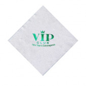 Foil Stamped White 1-Ply Linen Embossed Beverage Napkins
