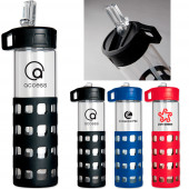 24 oz. Sip-n-Go Glass Water Bottles with Silicone Sleeve