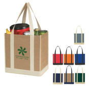 Non-Woven Two-Tone Shopper Tote (12" x 13" x 8")