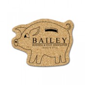 Cork Piggy Bank Coasters