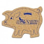 Cork Piggy Bank Coasters (Large)