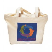 Zippered Cotton Canvas Tote (18" x 13" x 5")