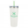 White w/ Lime Green Straw