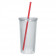 Clear with Red Straw
