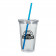 Clear with Blue Straw