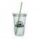 Clear with Green Straw